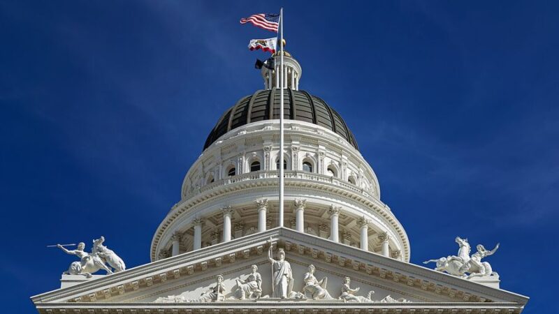Dome of the California State Capitol against a blue sky