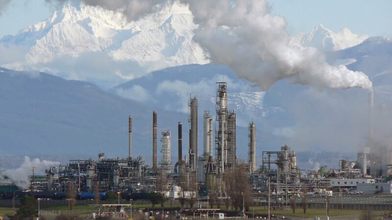 Oil refinery with distillation towers, the kind of energy infrastructure Ukraine has resumed targeting in Russia